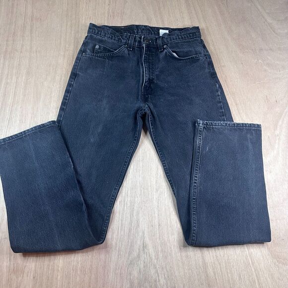 Levi’s 505 Jeans 31x32 Black Denim Orange Tab Made in USA Vintage Straight Leg - Picture 1 of 9